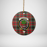 Clan Anderson of Arbrake Tartan Crest Round Ceramic Ornament SA80 Anderson of Arbrake Tartan Tartan Christmas